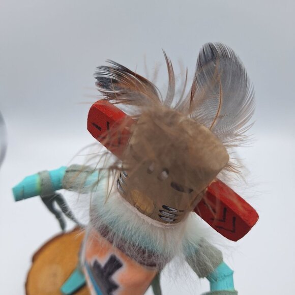 Kachina Handmade Doll Signed 7 Inch Hototo AM Native American Indian Art Wood - Picture 11 of 13